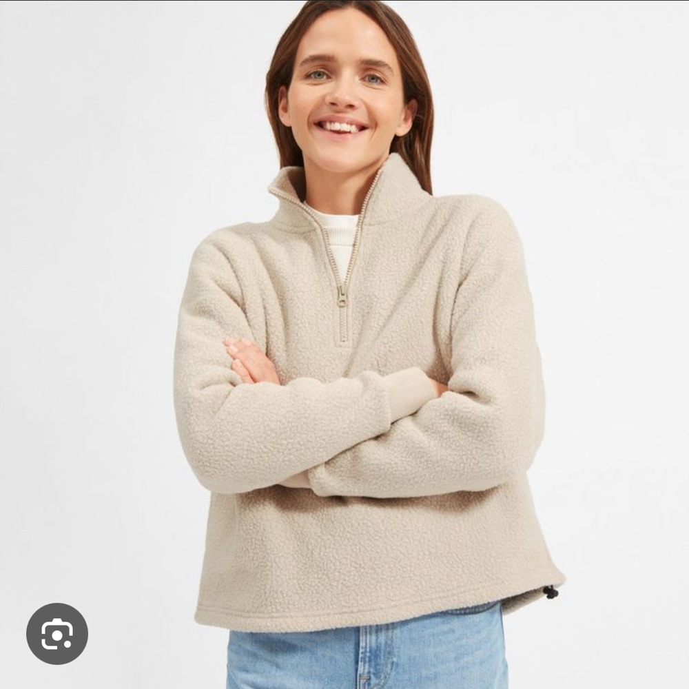 Everlane Beige Fleece Pullover